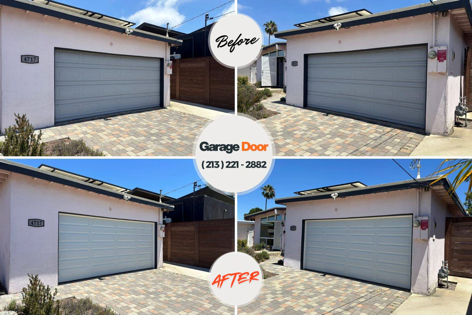 Before and after: garage door repair Scotland Neck, NC